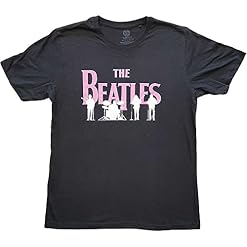 The Beatles T Shirt Band Silhouettes Logo Nouveau Officiel Homme Blanc - Les Beatles, Paul McCartney, John Lennon, RIngo Starr, George Harrison