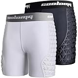 COOLOMG Women Sliding Shorts Softball Padded Compression Slider Shorts for Baseball Football Lacrosse Cricket Black White S