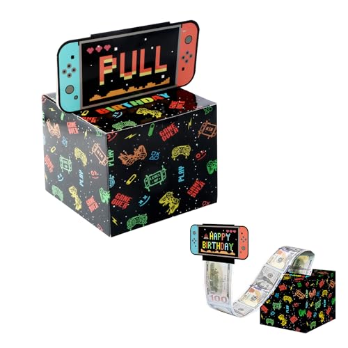 Dewocke Scatola Regalo Sorpresa Porta Soldi Compleanno, Salvadanaio di Compleanno per Regalo in Contanti da Tirare, Scatolina Porta Soldi Regalo, Happy Birthday Cassetta Denaro per Amici e Bambini