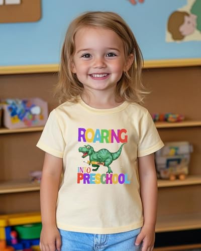 Image of First Day of Preschool Shirt Pre K Shirts for Girls Boys Toddler Kids 1st Day of Kindergarten Gift Cotton Tee 2T-7Y