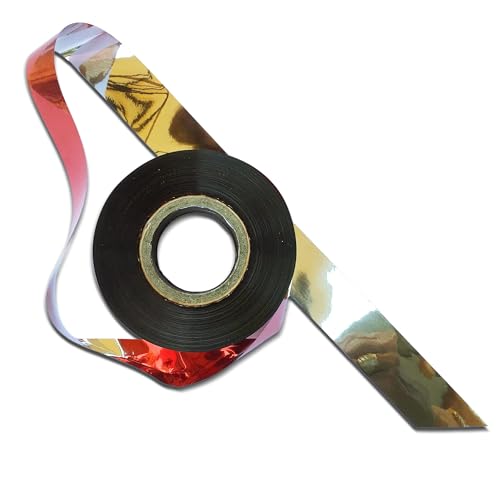 Image of Bird Suraksha Tape | Holographic Reflective Ribbon for Pigeon & Crow Repellent | 15mm x 100m Bird Scare Deterrent Tape | Weatherproof, Eco-Friendly (Pack of 2)