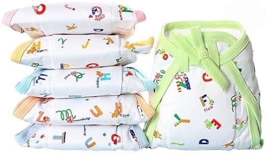 Cotton Cloth Nappies for Newborn,Reusable Diapers,Langots,U Shaped Double Layer Padded Extra Soft Nappy For Boy, girl Unisex Babies(Pack of 6) (4-7 Months)-image-29