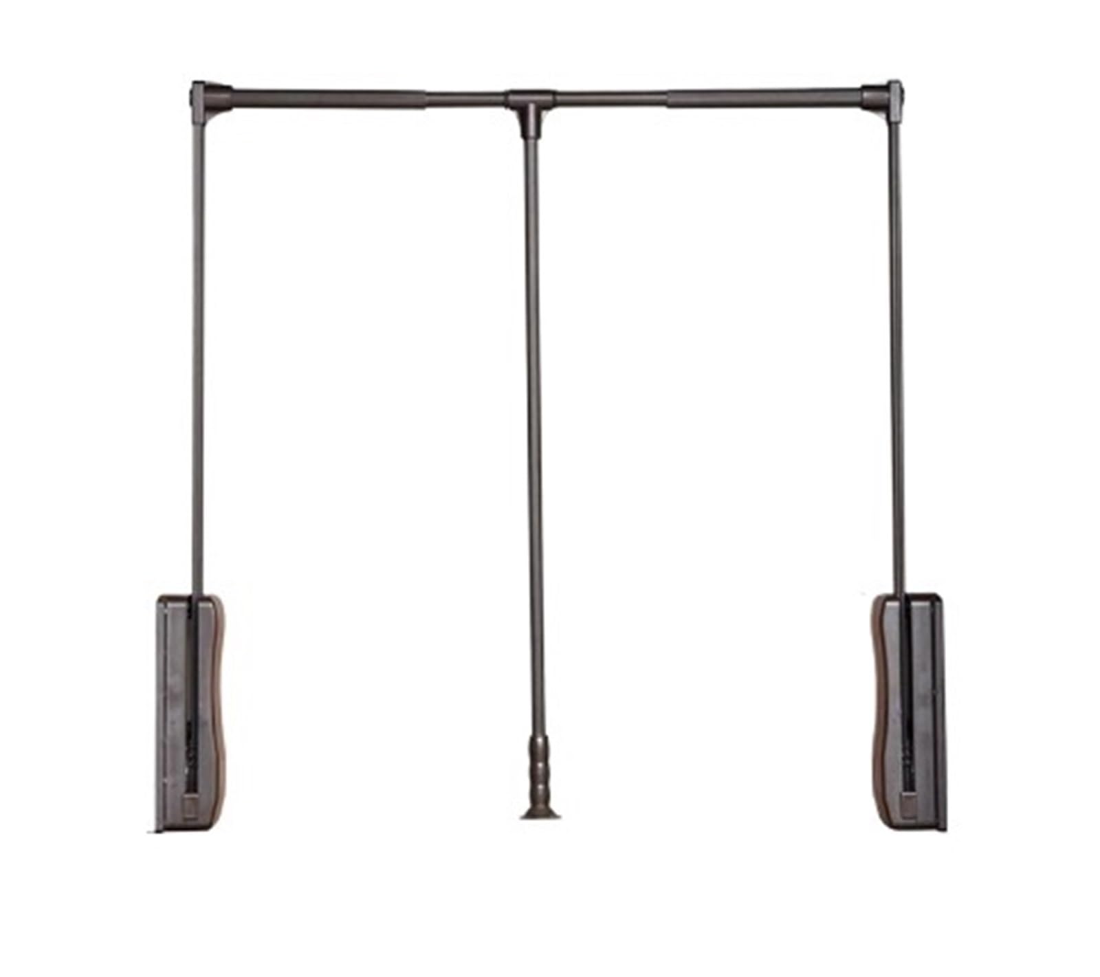 ATEUXOL Adjustable Pull Down Wardrobe Rail Pull-down Clothes Rail Wardrobe Lift And Flip Pull Down And Up And Telescopic Balcony Cabinet Adjustable(Black-930-1250mm)