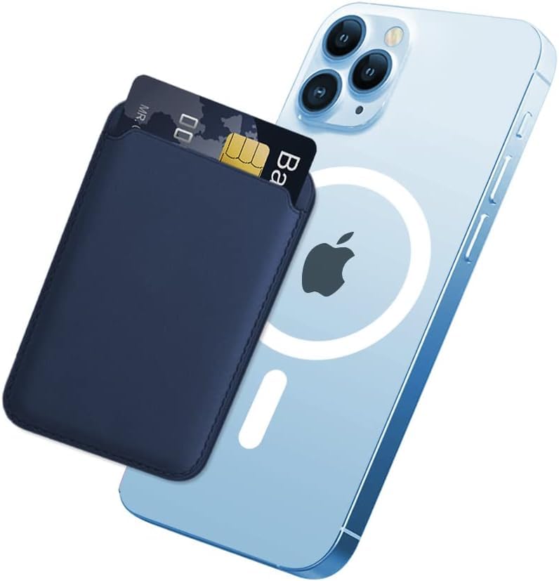 Mizi MagSafe Wallet, Magnetic Phone Vegan Leather Wallet - Slim 3 Cards Holder for iPhone 15/14/13/12 Series - Blue-image-25