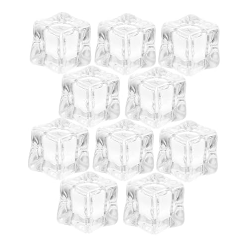 Sosoport 50 Cubetti Di Ghiaccio Finti Trasparenti Ghiaccio Decorativo Riutilizzabile Da 15 Mm Per Accessori Fotografici Centrotavola Per Matrimoni Decorazioni Per Feste Riempitivi Per