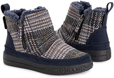 MUK LUKS Women's Street Richmond Boots, Navy Plaid, 11 | Image 6