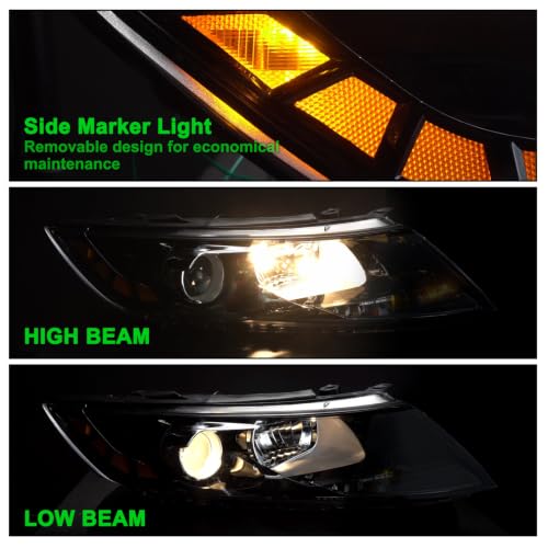 JSBOYAT Headlight,Compatible with 11-13 Kia Optima,w/Bulb,Clear Reflector — view 4