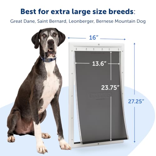 PetSafe Kunststoff-Tür mit weicher, getönter Klappe – kleine, mittelgroße und große Tür für Hunde und Katzen, XL, Extra-Large, weiß