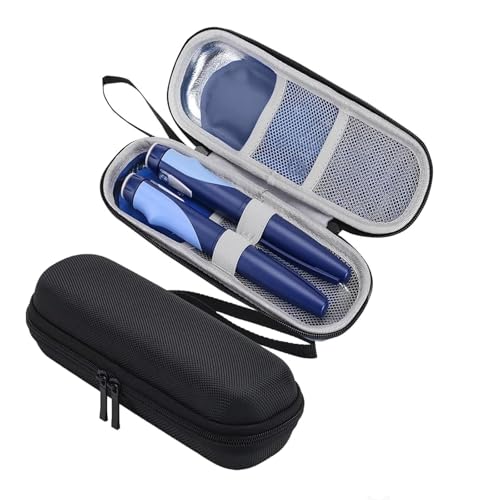 Insulin Pen Cooler Travel Case Insulin Pen Portable Medical Cooler Bag Diabetic Medication Insulated Cool Organizer Carrying Bag for Insulin Pen and other Diabetic Supplies No ice packs (Black)