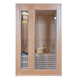 Bagno Italia Sauna Finlandese con stufa Sawo 120x110 cm struttura in legno canadese e port...