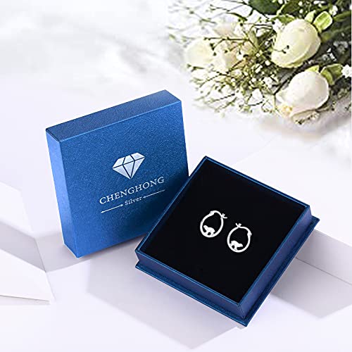 Mama Bear Earrings 925 Sterling Silver Polar Bear Huggie Hoop Earrings Hypoallergenic Cute Animal Small Earrings Bear Jewellery Gifts For Women Girls #TOP5