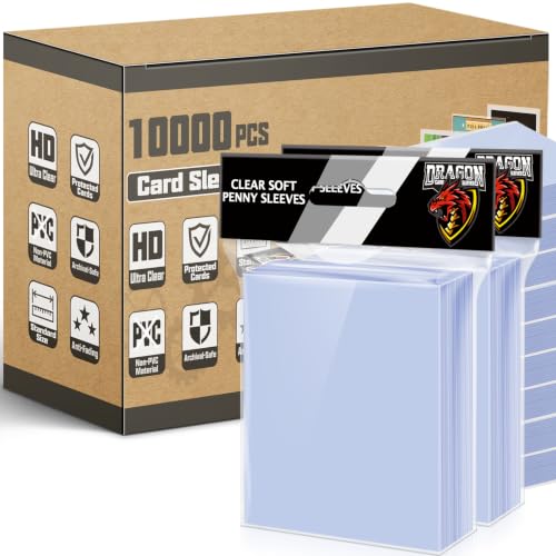 Kitoyz 10000 Counts Card Sleeves Top Loaders for Trading Cards, Penny Soft Sleeves Clear Baseball Card Sleeve Protectors Fit for Sports, Football, Game Cards