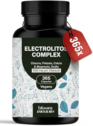 Reemplazos de electrolitos | Electrolitos Complejo 365 Cápsulas Cloruro, Potasio, Calcio, Magnesio Y Sodio 920 Mg Por Cápsula Vegano Y Producido En Alemania Electrolytes Supplement