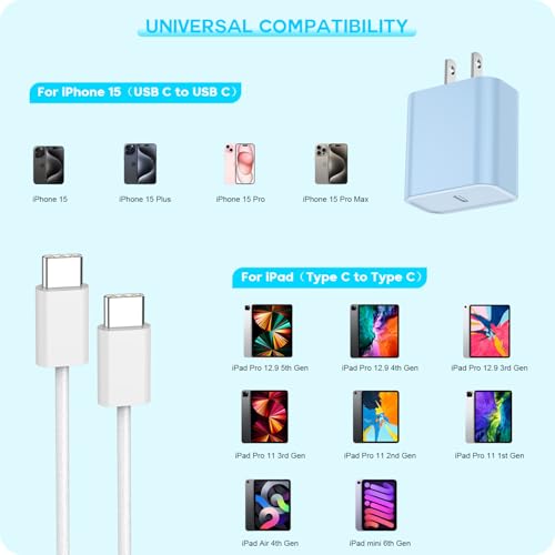 Image of [3Pack] 20W USB C Fast Charger iPhone 17 16 Fast Charging, Apple 17 Charger