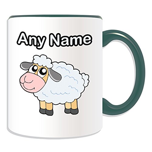 UniGift Tazza In Ceramica 325ml Con Agnello Occhioni: Regalo Personalizzato Originale (Verde)
