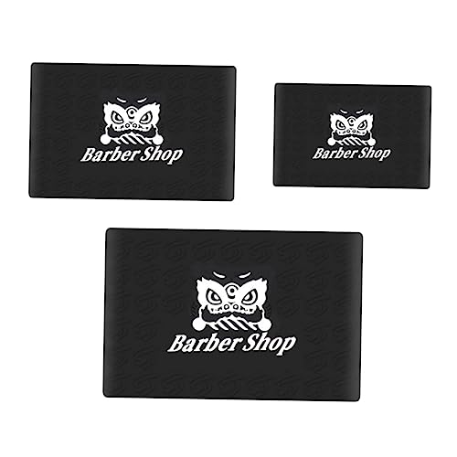 DRESSOOS 3 Piezas Anillo antideslizante eléctrico maquinillas para cortar el pelo de los hombres Agarre hair clips horquillas moño manga de peluquero banda de corte gel de sílice Black