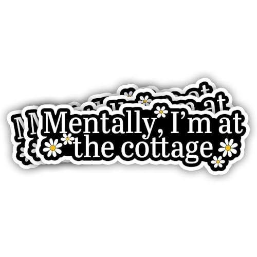 Image of SODAVA (3Pcs, 3in) Mentally I'm at the Cottage Sticker - Heated Rivalry Inspired Quote Decal, Hollander Rosanov Hockey Romance Fandom, LGBT Pride Sticker for Phone Laptop Water Bottle