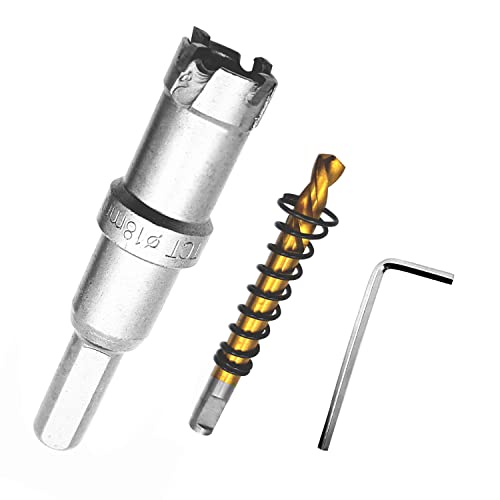 KEWAYO -Sierras de copa de carburo, cortador de agujeros de carburo, brocas de taladro para dientes de metal TCT para acero inoxidable, acero, aluminio, hierro (18 mm) Cover