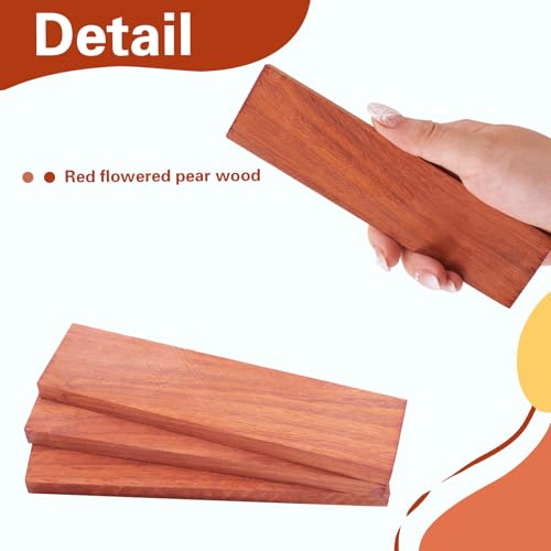 4 Stück Messergriff Holz,Messergriffwaage Mehrzweck aus Rotes Palisanderholz DIY Messerwaage Musikinstrument Holz für Musikinstrumente,Messer DIY Tool Holzgriff,16x4x1 cm