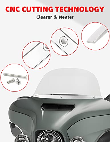 Amazicha Polished Windshield Trim Chrome Windscreen Trim Compatible For 14-23 Harley Davidson Touring Street Glide Electra Glide Ultra Limited Tri Glide 2014-2023 #TOP3