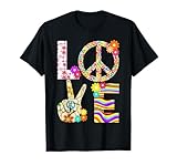 Love Peace Sign Hippie Groovy 60s 70s Party Outfit Retro T-Shirt