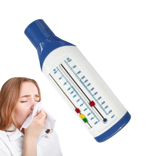 DAWCBVJQ Easy Pe-ak Flo-w Meter zur Überwachung der Lungenfunktion – Expiratory Flo-w Meter – Spirometer Atemmesssystem – Tragbares Spirometrie-Messgerät für tiefes Atemtraining Kinder Erwachsene