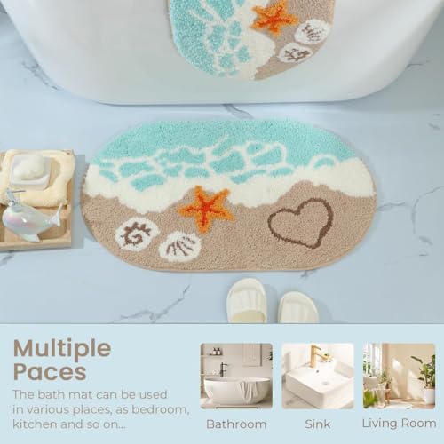 Image of Roseate Shore Super Soft Anti Skid (40x60 cm) Super Absorbent Mats Microfibre 2000 GSM Mat for Bathroom /Bedroom /Kitchen /Door Mat /Floor Mat (Pack of 1)