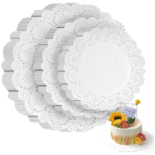 HAKSEN 108 PCS Paper Doilies, 6.5, 8.5 and 10.5 inch Lace Doilies for Tables, Round Paper Placemats for Party Table Cakes Dessert Trays Tableware Crafts Wedding and More