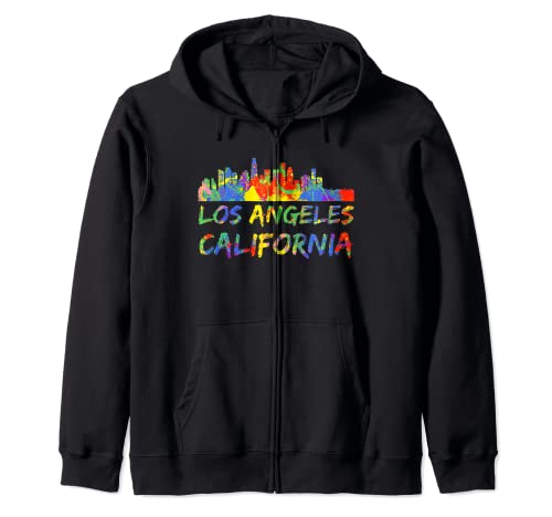 California City Skyline Art coloré Los Angeles Skyline Sweat à Capuche