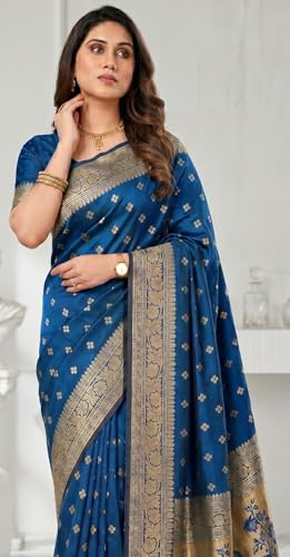 Image of C J Enterprise Women's Banarasi Saree Pure Kanjivaram Style Silk Saree With Blouse Piece for Wedding (Pari-160)