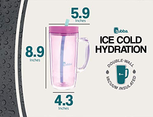 Bubba Envy Travel Thermal Mug, 32 Ounces - Double Wall Insulated With Straw and Handle- Keep All Your Favorite Cold Drinks at Your Side - Sweat Resistant, Ideal For Travel - Purple - Thumbnail 2