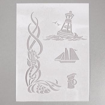 Efco 9320711 Stencil Maritime/4 Designs Din, Plastic, Transparent, A 5