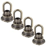MAGICLULU Hanging Light Fixture Replacement 4Pcs Metal Hook and Eye Rings with Closed Hooks for Ceiling Lamps