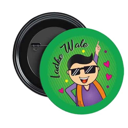 Image of Ladkiwale | Team Bride |Wedding Badges (props)|Batches for Wedding, Bachelor party, Reception party and Events| Pin Button Badges |Multicolour| Size 58mm
