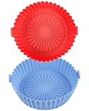 2 Pack Air Fryer Silicone Liners Basket Round, Apply to 1-3.5 QT Airfryer, Air Fryer Silicone Pot Bo