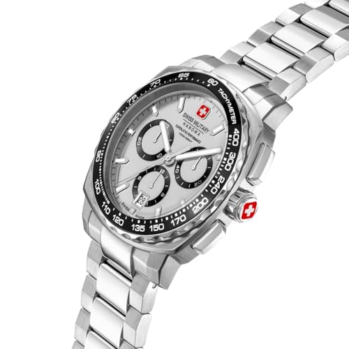 Image of Swiss Military Hanowa Speedwell White Round Dial Swiss Made Chronograph Watch for Men | SMWGI0006801