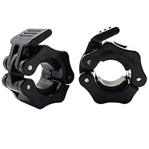 Tioamy Barbell Clamps Dumbbell Spinlock Collars Clips for Standard Weight Lifting Dumbbell Barbell Bar Quick Release Lock Professional Buckle 1 Pair 25 mm