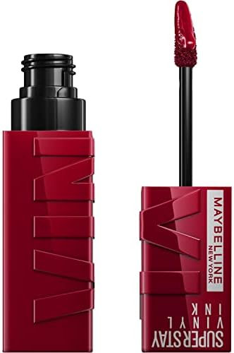Maybelline Super Stay Vinyl Ink Longwear No-Budge Liquid Lipcolor, Highly Pigmented Color and Instant Shine, Royal, Deep Wine Red Lipstick, 0.14 fl oz, 1 Count
