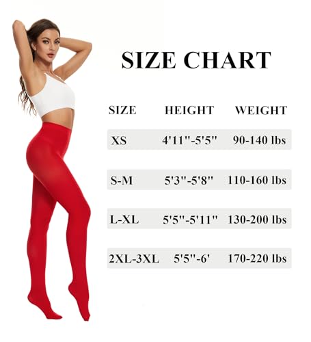 Image of DUCMODA Womens 80 Denier Opaque Tights, Women's Soft Solid Color Footed Pantyhose, High Waist Stocking with 30+ Colors