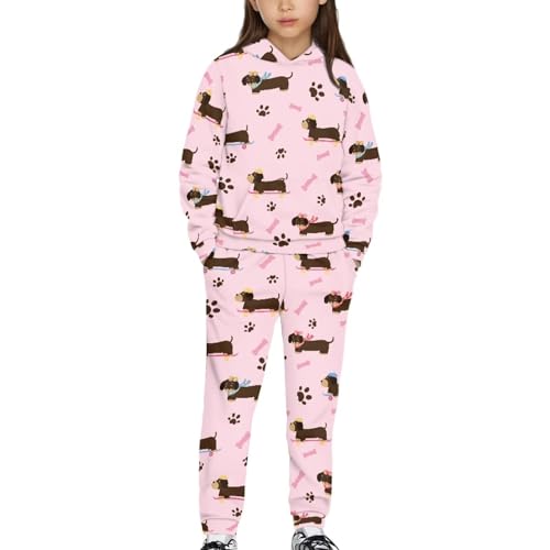 Renewold Girls Tracksuits Long Sleeve Kids Hoodie Sweatshirt and Jogger Sweatpants 2 Piece Sweatsuits Set Activewear