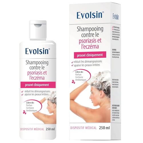 Evolsin® Shampooing contre l'eczéma et le psoriasis pour cheveux secs et irrités 250 ml - Alimente et soulage les démang