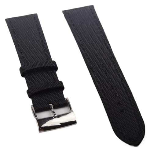 Bracelet montre cuir nylon marron 22mm fini les irritations