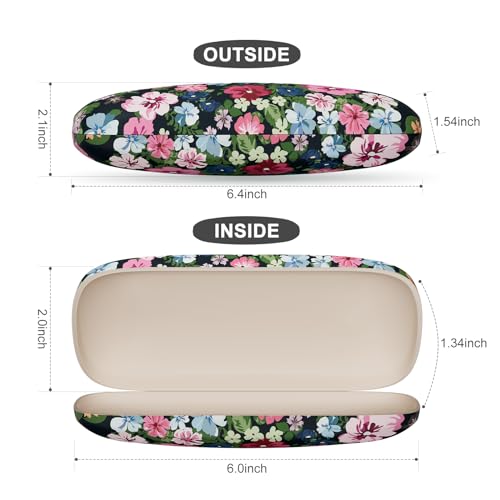 Image of Eyeglasses Case, Portable Hard Shell Protective Case for Glasses, Eyeglass Holder Box for Women with Cleaning Cloth