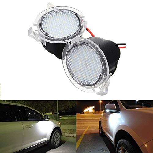 Image of LED Puddle Lights Side Under-Mirror Lamp Assembly Replacement for Ford F-150 Expedition Explorer Edge Mondeo Taurus Everest Lincoln Mercury,2 Pcs (white)