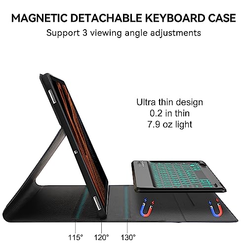 Image of SENGBIRCH Keyboard Case for Samsung Galaxy Tab S8 Ultra (14.6 inch, 2022 Release), Backlit Magnetically Detachable Keyboard, Smart Stand Cover with S Pen Holder, Auto Sleep /Wake, SM-X900 /X906, Black
