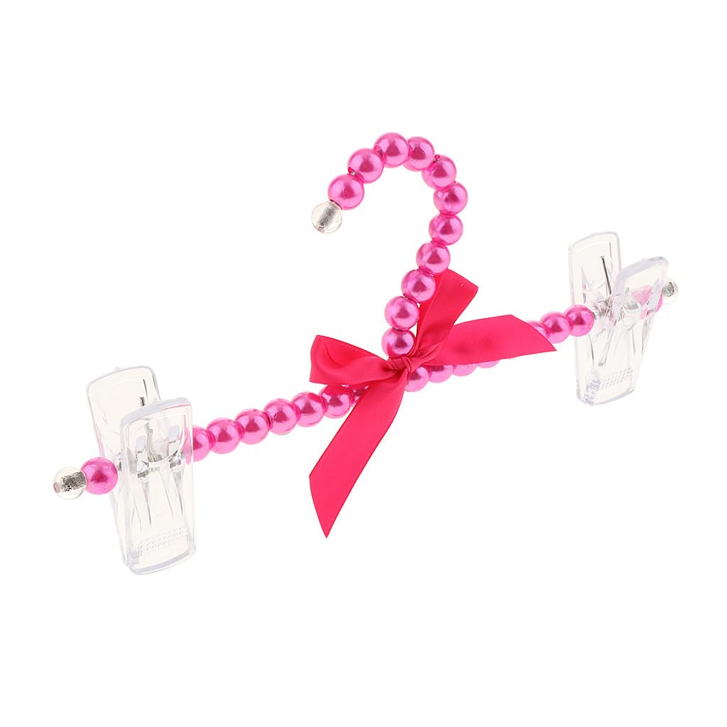PIXZCSA Imitation Bow Hook Wedding With Durability Plastic Hanger Pearl Durable Plastic Imitation Pearls Bead Hook Hangers, Red, 24cm