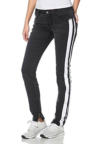Preisvergleich Produktbild KangaROOS Damen Jeans Jeanshose mit Streifen (36, Schwarz)