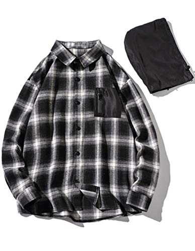 Image of Lavnis Men's Plaid Hooded Shirts Lightweight Shirt Jackets
