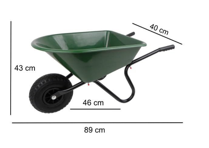 Riposo scorrevole Junior 20 L verde – robusta carriola per bambini per giardino, cortile e stalla – carrello da giardino leggero con vasca stabile, ideale per il trasporto di terra, fogliame, piante e
