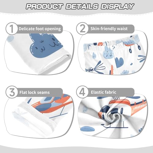 Bolaz Toddler Girls Leggings Printed Yoga Pants Leggings Airplane Cloud for Kids3